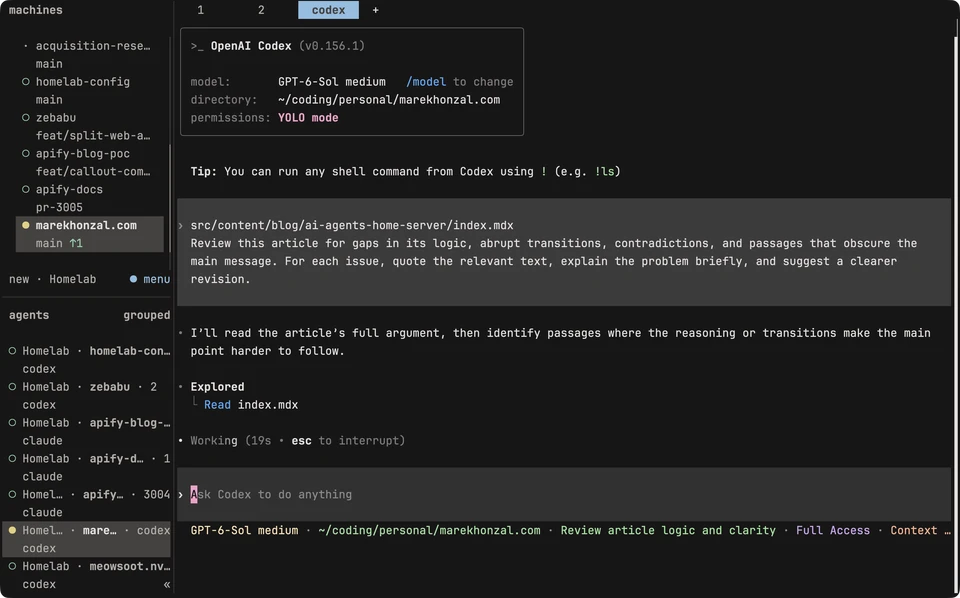 MacBook terminal showing Claude Code ready for a prompt, with herdr's repository and agent sidebar.